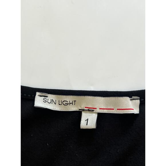 Sun Light Black 3/4 Sleeve Mini Dress Womens Size 1 Artsy Edgy Whimsi Goth - Picture 3 of 16